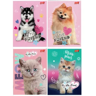 4 SZT. X ZESZYT A5, 16 KARTEK, KRATKA, KOTKI I PIESKI, KAŻDY INNY - Zeszyty szkolne - miniaturka - grafika 1
