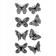 Zabawki kreatywne - Tatuaż zmywalny tymczasowy czarne motylki - miniaturka - grafika 1