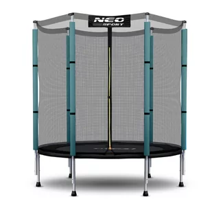 Trampolina ogrodowa dla dzieci, siatka, 140 cm, Neo-Sport, czarny, niebieski - Trampoliny - miniaturka - grafika 1