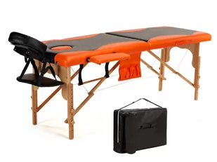 Bodyfit Łóżko do masażu 2 segmentowe dwukolorowe czarno - pomarańczowe - czarno - Stoły i łóżka do masażu - miniaturka - grafika 2
