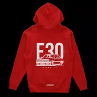 Odzież do sportów motorowych - Bluza z kapturem BMW E30 Classic czerwona-L - miniaturka - grafika 1