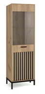 Witryny - Witryna LAMINO W-1 dąb craft/czarny na czarnych nogach - miniaturka - grafika 1