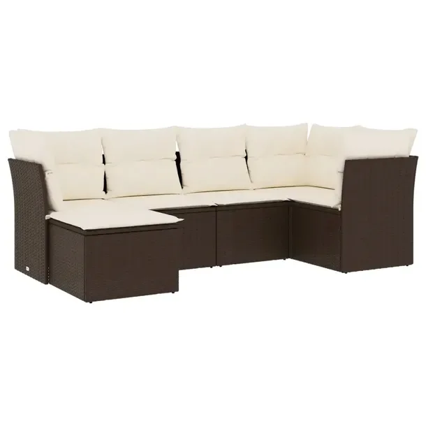 Zestaw wypoczynkowy ogrodowy brązowy rattan PE, wymiary 234 x 124 x 69 cm