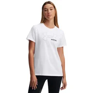 Koszulki i topy damskie - Damski t-shirt z nadrukiem Under Armour UA Rival Outline SS - biały - miniaturka - grafika 1