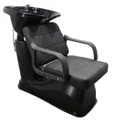 Myjki fryzjerskie - Myjnia myjka fryzjerska barberska czarna do salonu fryzjerskiego barberskiego misa ceramiczna armatura bateria słuchawka - miniaturka - grafika 1