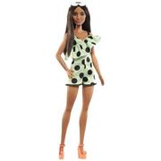 Lalki dla dziewczynek - Lalka Barbie Fashionistas Limonkowa sukienka groszki HJR99 - miniaturka - grafika 1
