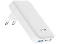 Zasilacze do laptopów - Ładowarka sieciowa ISY IAC-6065 Flat 65W 2xUSB-C USB-A GaN Biały - miniaturka - grafika 1