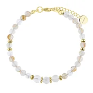 Bransoletki - Delikatna bransoletka damska z cytrynami pozłacana stal szlachetna - Manoki - miniaturka - grafika 1