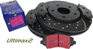 Przednie klocki Ultimax2 + NAWIERCANE NACINANE tarcze hamulcowe 302mm EBC seria GD Chrysler Voyager Town Country -2012 - Tarcze hamulcowe - miniaturka - grafika 7