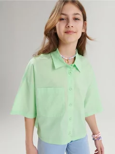 Koszulki dla dziewczynek - Sinsay - Koszula - zielony - grafika 1