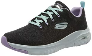 Skechers Damskie sneakersy Arch Fit Comfy Wave, Black Knit Lavender Trim, 36 EU - Sneakersy damskie - miniaturka - grafika 1