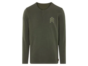 LIVERGY® Koszulka męska bawełniana z długim rękawem (Zielony, S (44/46)) - Koszulki męskie - miniaturka - grafika 1