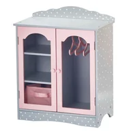 Domki dla lalek - Olivia's Little World Różowa Szara Kropka 18 cali Szafa dla Lalek Drewniane Meble dla Lalek z 3 Wieszakami dla lalek TD-0210AG - miniaturka - grafika 1