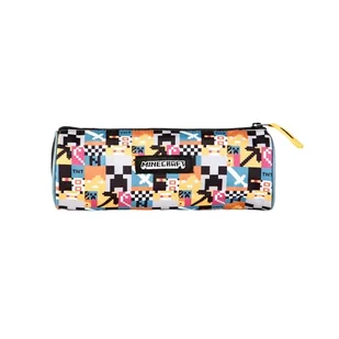 TOYBAGS Minecraft Pixel Okrągły piórnik 8x22x8 cm, Plecak Szkolny Unisex Dzieci, Czarny, L, Czarny (Black), L - Plecaki szkolne i tornistry - miniaturka - grafika 1