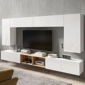 Inne meble do salonu - Meblościanka 23 Calabrini Calabrini GIB Meble Biały Mat / Biały Połysk / Dąb Złoty - miniaturka - grafika 1