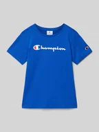 Koszulki dla chłopców - T-shirt z nadrukiem z logo - miniaturka - grafika 1