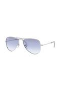 Okulary dla dzieci - Ray-Ban okulary przeciwsłoneczne dziecięce AVIATOR kolor niebieski 0RJ9506S - miniaturka - grafika 1