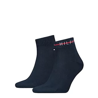 Skarpetki męskie - Tommy Hilfiger Men's TH Men 2P CF2Y Quarter, granatowy, 43/46, grantowy, 43-46 EU - grafika 1