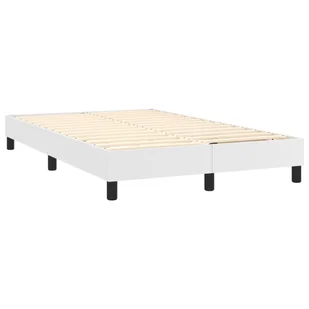 Lumarko Łóżko kontynentalne z materacem i LED, biała ekoskóra 120x200cm - Łóżka - miniaturka - grafika 6