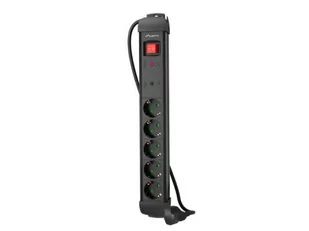 Listwa zasilająca Lanberg SP1 1.5m 5x 230V Schuko czarna - Listwy zasilające - miniaturka - grafika 1