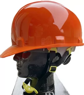 Kask roboczy z paskiem podbródkowym HELMET ERIK kask ochronny HDPE - pomarańczowy PGT - Odzież robocza - miniaturka - grafika 1