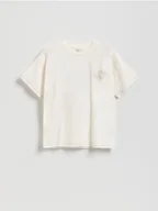 Koszulki dla dziewczynek - Reserved - Luźny t-shirt z nadrukiem - złamana biel - miniaturka - grafika 1