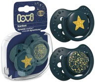 Smoczki uspokajające - LOVI SMOCZEK DYNAMICZNY STARDUST 2szt. 6-18m ZIELONY - miniaturka - grafika 1