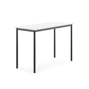 Stół SONITUS, 1400x600x900 mm, biały laminat, antracyt - Meble do szkół i przedszkoli - miniaturka - grafika 1