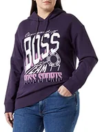 Bluzy damskie - BOSS Damska bluza C_Edelight_Party Sweatshirt, Dark Purple506, M - miniaturka - grafika 1