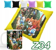 Gadżety dla niej i dla niego - ZESTAW KUBEK + POSZEWKA Z PODUSZKĄ SMERFY BAJKI + IMIĘ - miniaturka - grafika 1