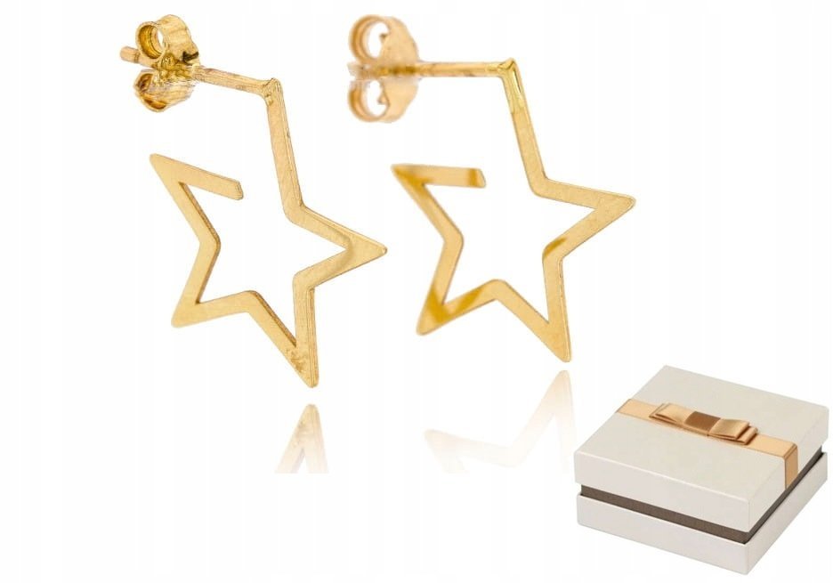 Złoto 585 Złote kolczyki Gwiazdki Gwiazda sztyfty 14 karatów