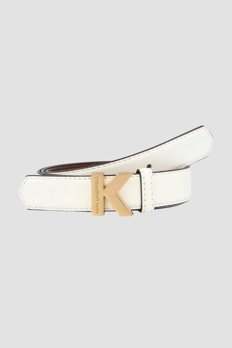 KARL LAGERFELD Biały damski pasek K/lock 75