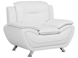 Beliani Fotel skóra ekologiczna biały LEIRA - Fotele - miniaturka - grafika 1