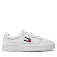 Sneakersy męskie - Sneakersy Tommy Jeans Tjm Cupsole Leather Ess EM0EM01443 Biały - miniaturka - grafika 1