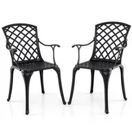 Krzesła - 2-częściowy zestaw krzeseł ogrodowych, odlew aluminiowy, krzesła tarasowe, krzesła do jadalni, do ogrodu i na zewnątrz - miniaturka - grafika 1