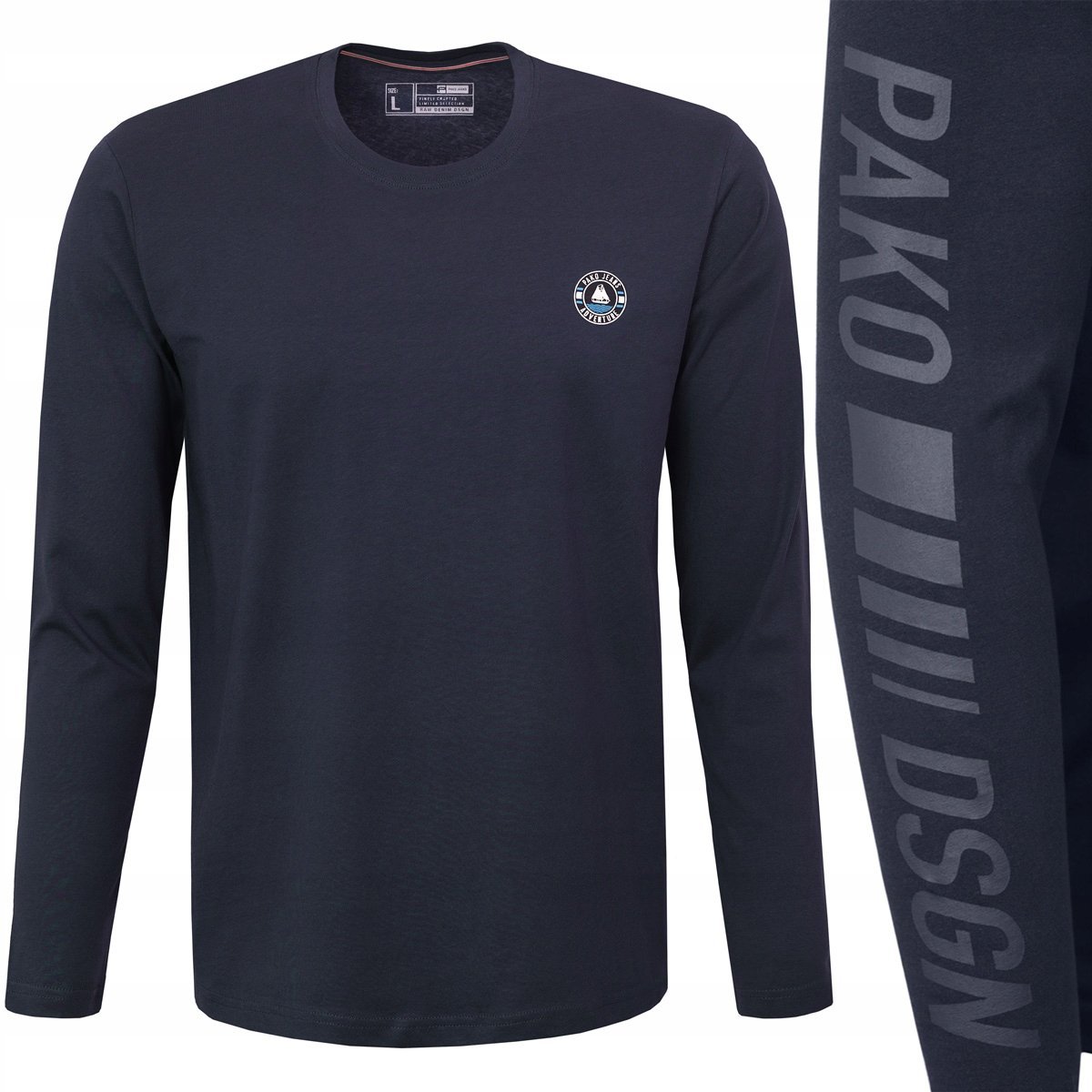 LONGSLEEVE męski koszulka z długim rękawem bawełniana TED granatowa XXL