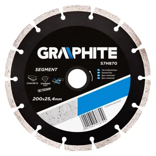 Graphite Tarcza do cięcia 57H870 200 x 25.4 mm diamentowa segmentowa - Tarcze do pił - miniaturka - grafika 2