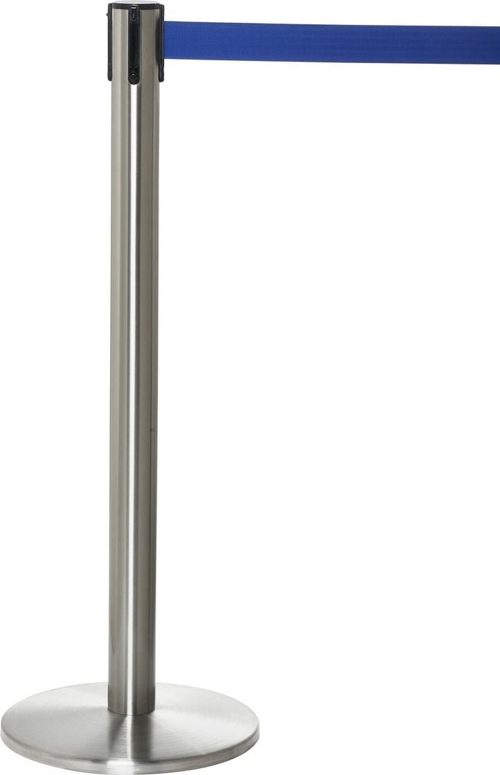 Tensator Pachołek/słupek Advance z rozwijaną taśmą odgradzającą, chromowany połysk. 2,30m