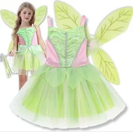 Stroje karnawałowe - Strój Elfa Wróżki Motyl Sukienka Dzwoneczek Leśny Przebranie Bal 92 98 - miniaturka - grafika 1