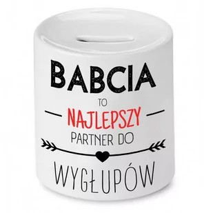 SKARBONKA DLA BABCI NAJLEPSZY PARTNER DO WYGŁUPÓW z Nadrukiem ze Zdjęciem - Skarbonki - miniaturka - grafika 1