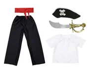 Stroje karnawałowe - ZESTAW PIRAT BIAŁO-CZARNY 98-110 5el - miniaturka - grafika 1