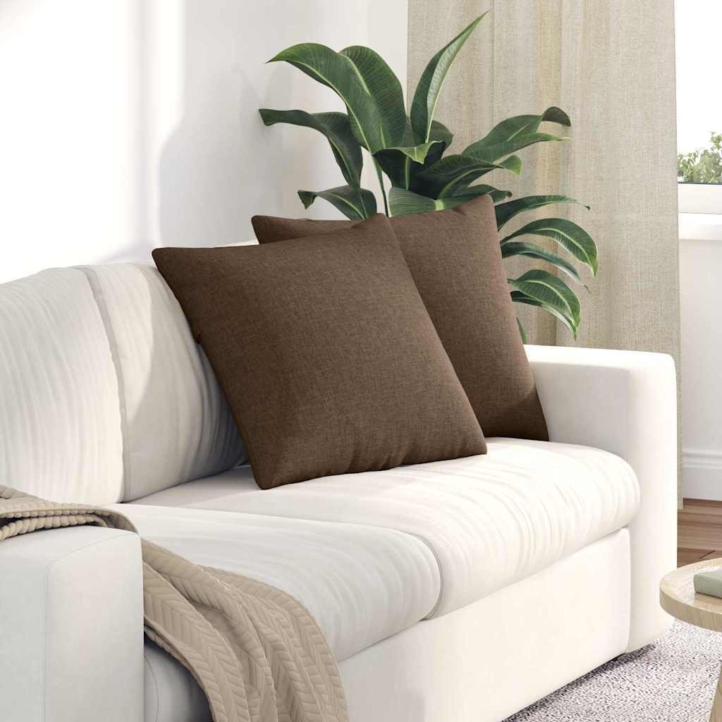 vidaXL vidaXL Poduszki na sofę 2 pcs Brązowy 50 x 50 cm tkanina