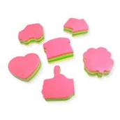 Szkolne artykuły papiernicze - Kostka samoprzylepna fluo 225K kształty MIX - miniaturka - grafika 1