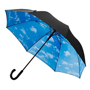 Parasole - Parasol golfowy, automatyczny, średnica 124 cm, czarny z motywem chmury - grafika 1