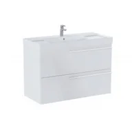 Szafki łazienkowe - ROCA A851914806 ELLA Zestaw łazienkowy UNIK 100 cm z 2 szufladami, biały połysk - miniaturka - grafika 1