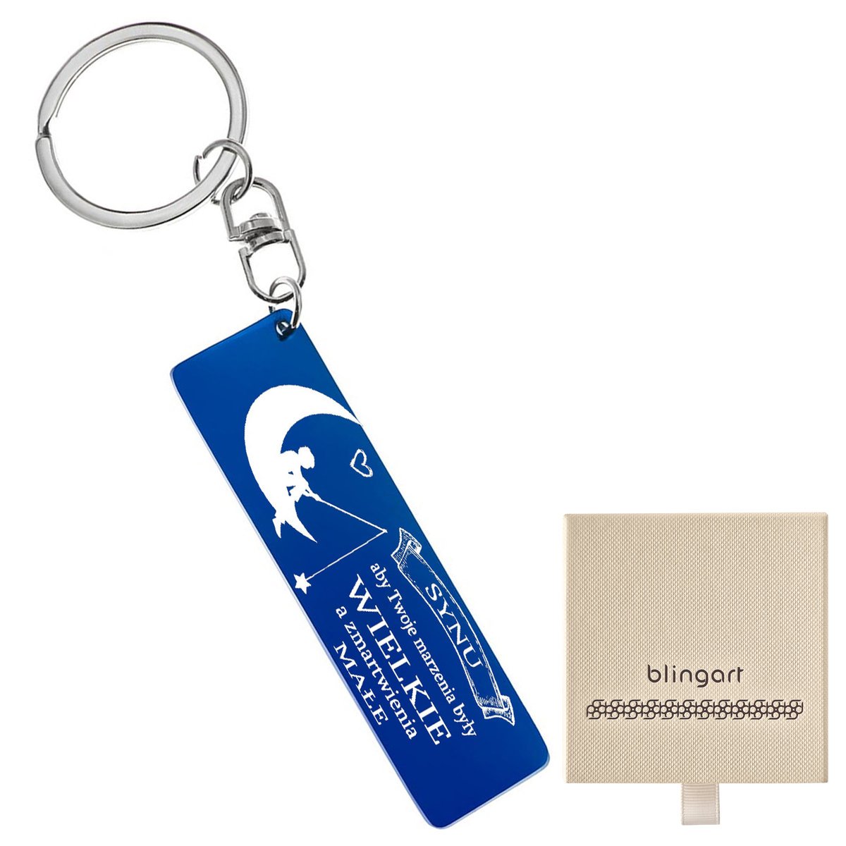 Brelok do kluczy Z GRAWEREM stal 316L