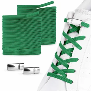 Elastyczne sznurówki bez wiązania zielone - Akcesoria obuwnicze Elastyczne sznurówki bez wiązania zielone - Akcesoria obuwnicze - miniaturka - grafika 1