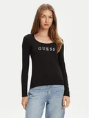 Bluzki damskie - Guess Bluzka O5RI00 KBBU1 Czarny Regular Fit - miniaturka - grafika 1