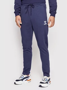 Spodnie sportowe męskie - Hummel Spodnie dresowe Lisam 214335 Granatowy Modern Fit - grafika 1