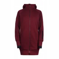Bluzy damskie - Bluza długa damska bawełniana bordo gruba kieszenie na zamek CUNA L - miniaturka - grafika 1